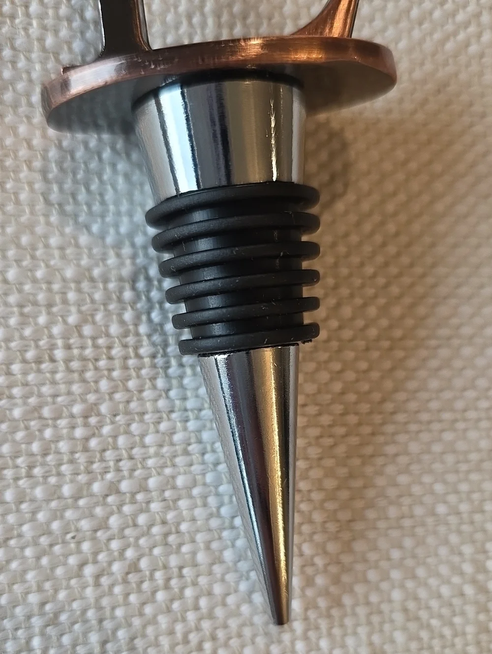 Monogram 'L' Metal Wine Bottle Stopper in Rose Gold and Silver